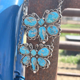 Bluebird Turquoise Butterfly Pendant Necklaces By Charles Johnson