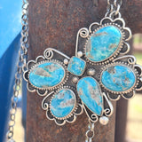 Bluebird Turquoise Butterfly Pendant Necklaces By Charles Johnson