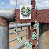 Kingman Turquoise Cluster Necklace &amp; Earring Set – AJW