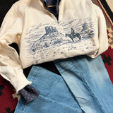 Ariat Horseshoe Blue Kirby Shirt