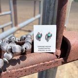 Cactus Stud Earrings with Turquoise